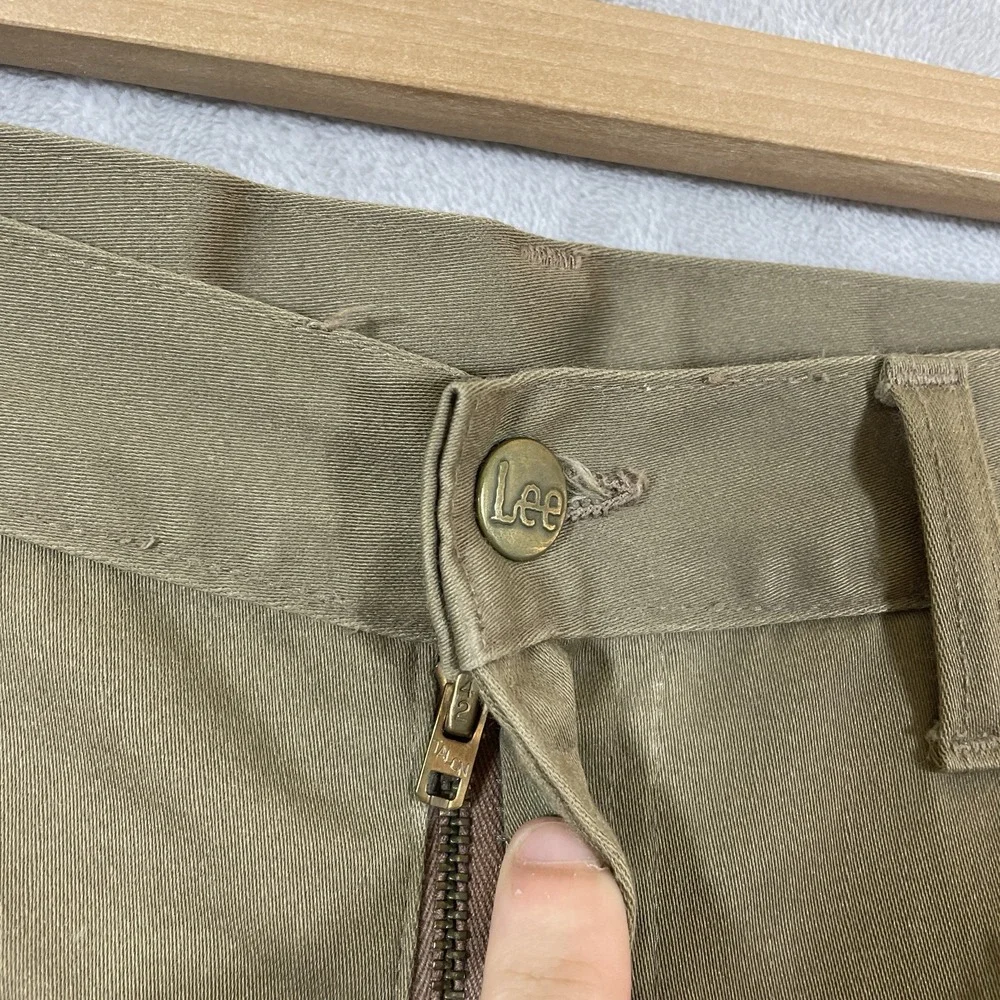 True Vtg 60s Lee Westerner Pants Mens 36x29 Cotton Talon Zipper Green USA Union